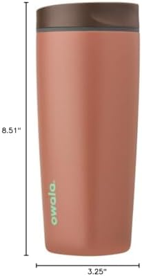 Owala SmoothSip Slider Insulated Stainless Steel Coffee Tumbler, Reusable Iced Coffee Cup, Hot Coffee Travel Mug, BPA Free 20 oz, Cozy Cocoa - Image 2