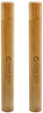 Gaia Guy Bamboo Toothbrush Travel Case 2 Pack - Portable Bamboo Toothbrush Holder Great for Plastic-Free Travel, Camping and Zero Waste Living - Image 4