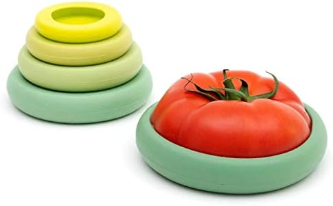 Food Huggers Zero Waste Starter Kit - (7 Pieces) - Reusable Silicone Food Savers Sage Green (Set of 5) + Avocado Hugger Avocado Saver Covers (Set of 2), Keeps Food Fresh, Dishwasher Safe - Image 6