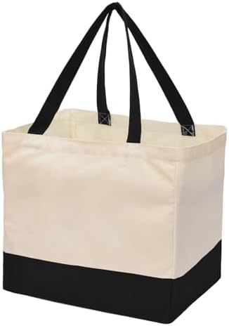 Extra Large Canvas Tote Bag with Pockets, Reusable Grocery Bags Heavy Duty - Image 6