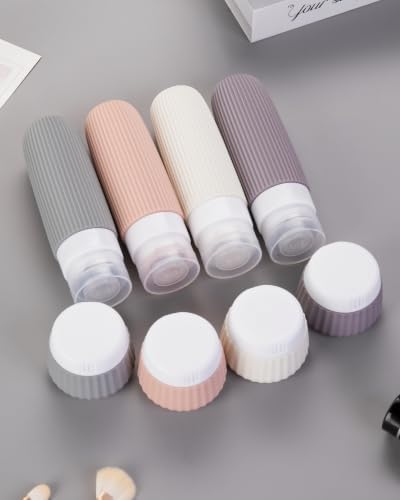 Mrsdry Travel Bottles for Toiletries 8 Pack, Tsa Approved Travel Size Toiletries 3 oz, Travel Containers for Toiletries, with Clear Bag, Leak Proof Silicone Squeezable Travel Essentials Creams Jars - Image 7