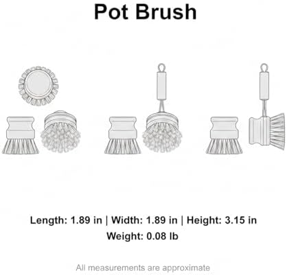 Natural Sisal & Coconut Pot Brush with Wooden Handle - Eco-Friendly Dish Scrubber for Cast Iron, Stainless Steel Cookware (1 Pack) - Image 7