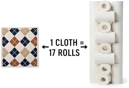 Swedish Dishcloths for Kitchen 6-Pack - Reusable Paper Towel Replacement Sponge Cloths - Bold Argyle Pattern - Eco-Friendly Cellulose and Cotton - Image 7
