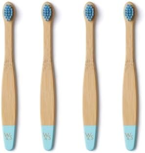 Wild & Stone Organic Baby Bamboo Toothbrushes | 4 Pack | Soft Bristles | 100% Compostable Handle | BPA Free | Vegan Baby Toothbrushes (Baby Blue) - Image 5
