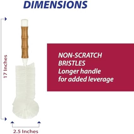 HIC Kitchen Bamboo Water Bottle Brush, Natural Bamboo with Non-Scratch Bristles - Image 5