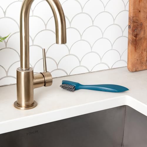 Full Circle Clean Ocean Small Grout Brush, Tough Bristles, Cleans Crevices, Sustainably Made 100% From Recycled Ghost Fishing Nets, Safe for Nonstick - Image 3