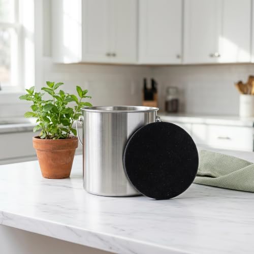 10 Pack Activated Charcoal Filters, 6.7 Inch Round Compost Bin Filter Replacements for Countertop Kitchen Compost Buckets, Trash Cans and Home Compost Pails - Image 6