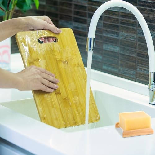 Amyhill 25 Pcs Bamboo Soap Dish Bulk Soap Holder Draining,Wooden Color - Image 6