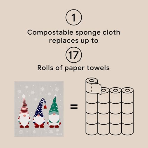 RECYCO Swedish Dishcloths for Kitchen | 4 Pack Cookie Joy Washable Dish Rags | Cellulose Reusable Cleaning Paper Towels | Absorbent Counter Dish Cloth Sponge Kitchen Wipes, 8" L x 7" W - Image 7
