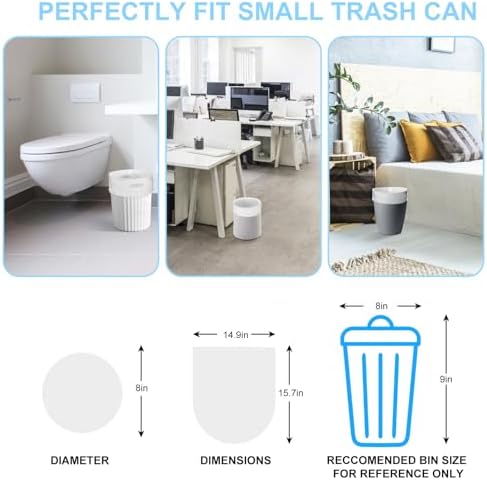 Inwaysin 1.2 Gallon 200 Pcs Small Trash Bags Bathroom Garbage Bags, Clear White Office Waste Basket Liners Compost Bags for Kitchen, Office, Pet Litter, Car, 5-6 Liter - Image 6