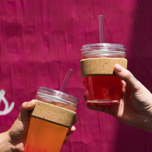 KeepCup Cold Cup - Brew Cork Tempered Glass Ice Coffee Tumbler with Recovered Cork Band, Lid and Straw - 12oz (340ml) - Image 7