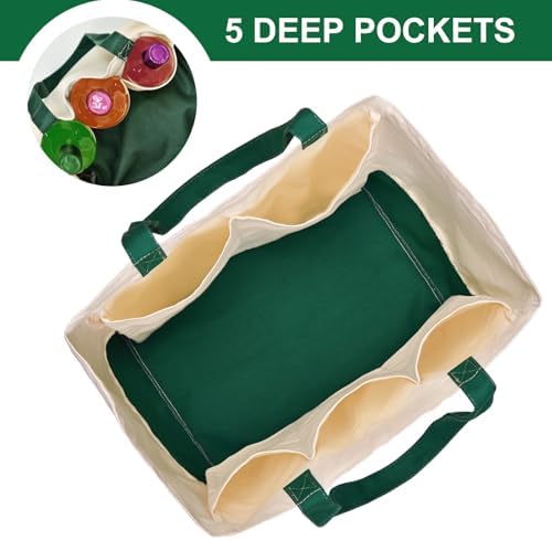 Reusable Grocery Bags Heavy Duty, 8.3 gal Foldable Large Canvas Tote Bag with Handles, Holds 60 lbs Canvas Shopping Bags, 1 Pack(Retro Green) - Image 6