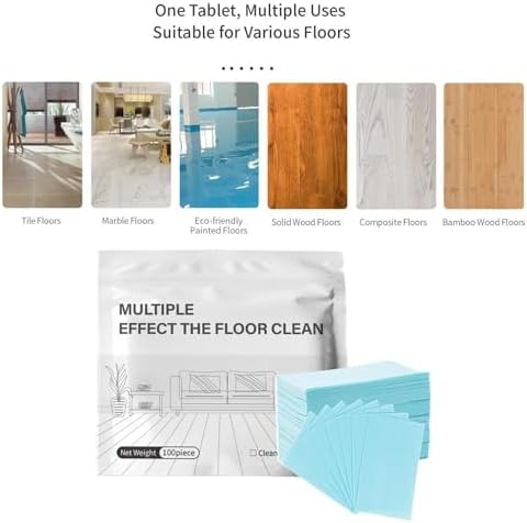 Floor Cleaning Tablets,Ideal for mopping, these concentrated multi-surface cleaning sheets are suitable for hardwood floors, laminate floors, wall tiles, and glass Pink 200 Pcs - Image 7