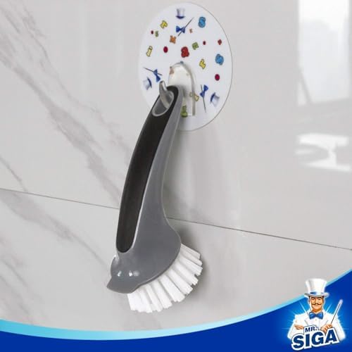 MR.SIGA Pot and Pan Cleaning Brush, Dish Brush for Kitchen, Gray, Pack of 2 - Image 7