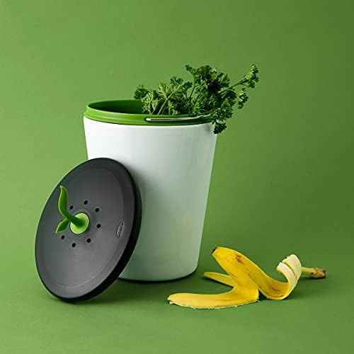 Chef'n 401-420-120 EcoCrock Counter Compost Bin Black and White 3.3 liter 1 - Image 6