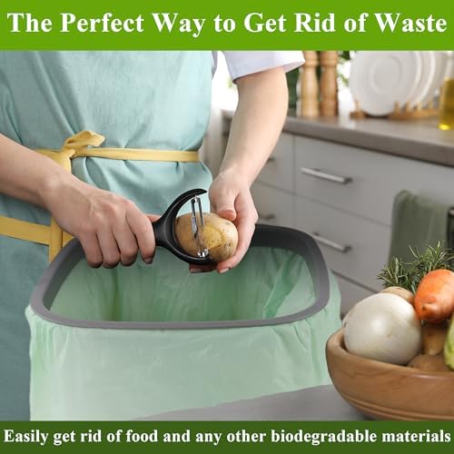 C Crystal Lemon 50 Count Biodegradable Kitchen Food Waste Bags - 6 Gallon Scraps Bags - Heavy Duty Compostable Waste Bags for Kitchen - Unscented Trash Bags 6 Gallon for Yard, Food (Pack of 2) - Image 6