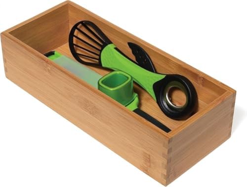 Lipper International Bamboo Utensil Holder Storage Box for Cooking Tools, Makeup, or Office Supplies, 5" x 12" x 3" - Image 6