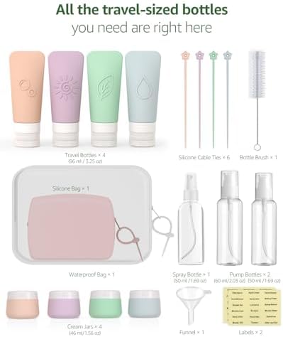 23 Pcs Travel Bottles for Toiletries,Travel Containers for Toiletries - Image 6
