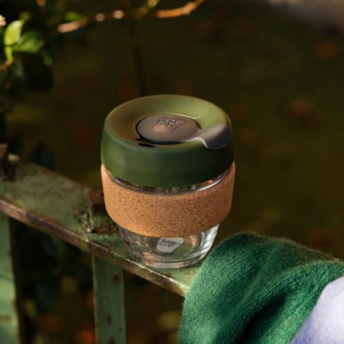 KeepCup Brew Cork, Reusable Glass Tumbler with Natural Cork, Tall Coffee Cup 12oz / 340ml - Pine - Image 6