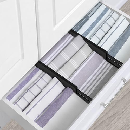 Utoplike Bamboo Kitchen Drawer Divider, Black Utensil Drawers Organizer - Image 7