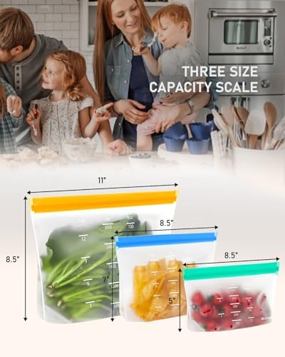 IDEATECH Reusable Gallon Freezer Bags, Reusable Food Storage Bags, 6Pack - Image 6