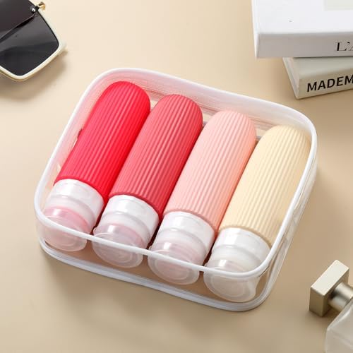 Mrsdry Travel Bottles for Toiletries, Tsa Approved 3oz Portable Travel Bottles, BPA Free Leak Proof Squeezable Silicone Travel Size Containers, Travel Accessories with Clear Toiletry Bag (4 Pack) - Image 7