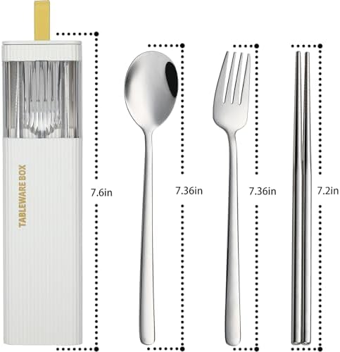 DEVICO Travel Utensils with Case, 4Pcs Korean Chopsticks Fork and Spoon Set - Image 6