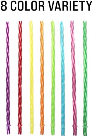 24-Pack, Reusable Straws - Rainbow, Plastic Straws Reusable, BPA Free, Dishwasher Safe, Multicolor, Replacement for Tumblers, Fits 20oz 30oz 40oz - Image 5