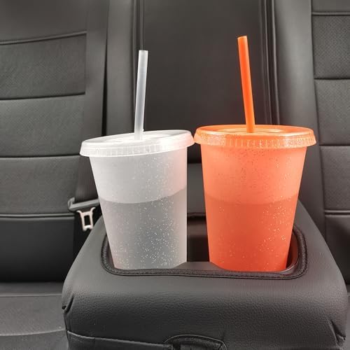 Suertestarry Tumbler with Straw and Lid,Water Bottle Iced Coffee Travel Mug Cup,Reusable Plastic Cups,Perfect for Parties,Birthdays,24oz-5 Pack (White Glitter, 10 pack) - Image 7