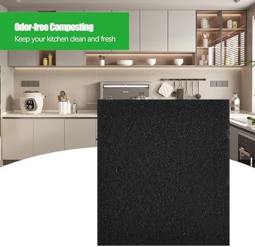 Eagles Square Compost Bin Filters, (6PCS, 4.7" x 4.7" x 0.4") Charcoal Filters for Kitchen Compost Bin Pail, Square Activated Carbon Filter Bio Bucket Filter for Compost Bin Universal Size - Image 7