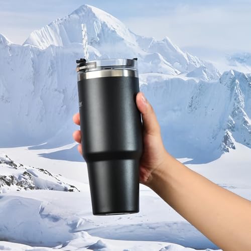 ALINK 12-Pack Reusable Plastic Clear Swirl Straws, 11" Long Hard Tumbler Replacement Drinking Straws for 16 OZ 20 OZ 30 OZ Stanley, YETI, Starbucks Tumblers with Cleaning Brush - Image 7