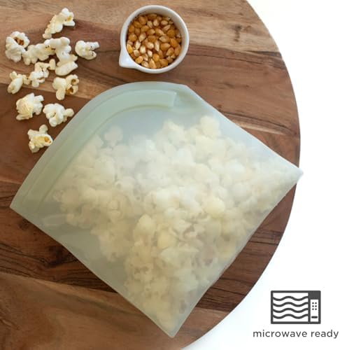 Lotus Reusable Silicone Food Storage Bags – BPA-Free, Microwave & Dishwasher Safe, Leak-Proof Zip Lock Silicone Bags for Freezer, Multi Purpose Food Storage Bag with Flat Base Design for Meal Prep - Image 6