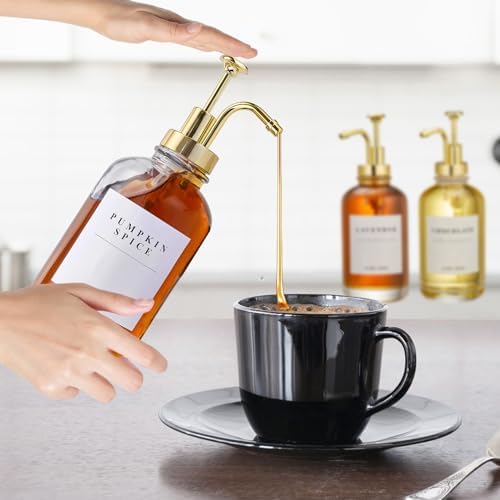 Coffee Syrup Dispenser for Coffee Bar with Gold Upgraded Pump, 2 Pack - Image 6