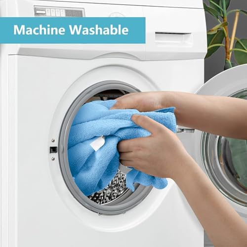 HOMEXCEL Blue Cleaning Rags 5 Pack, Highly Absorbent Microfiber Cleaning Cloth for Kitchen, Lint Free, Scratch-Free, Reusable Microfiber Towels for House, Window and Glass, Cars, 11.5 X11.5 inch - Image 7