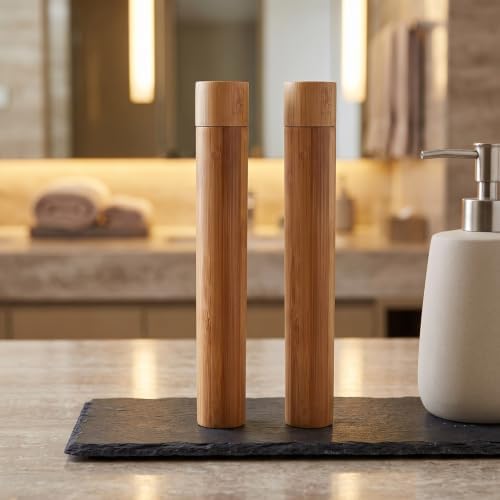 4PCS Travel Bamboo Toothbrush Case - Empty Portable Reusable Toothbrush Tube with Cover for Travel Trip Camping - Personal Tools Container Holder Organizer - Image 7