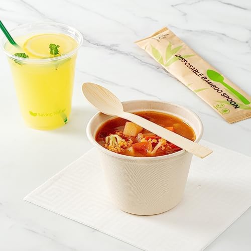 Restaurantware Bambuddha 7 Inch Wooden Spoons 100 Disposable Bamboo Spoons - Durable Smooth Finish Bamboo Sustainable Cutlery Withstands Heat Alternative To Plastic Cutlery - Image 6