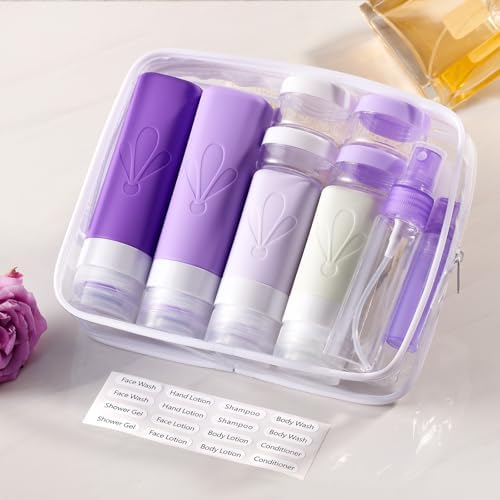 INSFIT 17 Pack Travel Bottles for Toiletries, TSA Approved 3oz 2oz Travel Size Toiletries, BPA Free Leak Proof Squeezable Silicone Tubes Travel Essentials for Shampoo Conditioner Lotion Soap - Image 7