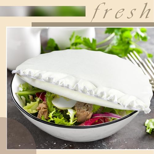Patelai 10 Pcs Reusable Bowl Covers in 5 Size, White Ivory Style - Image 6