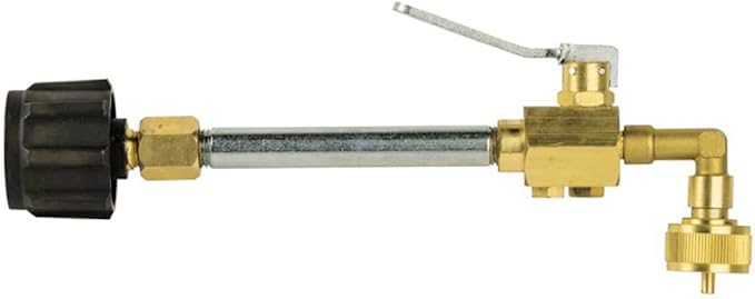 Flame King Refillable 1LB Empty Propane Cylinder Tank with Refill Kit and CGA600 Connection - Reusable, Safe and Legal Refill Option, DOT Compliant