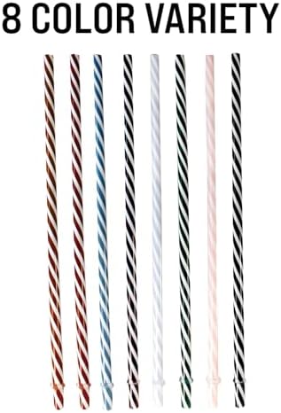 24-Pack, Reusable Straws - Candy Cane, Plastic Straws Reusable, BPA Free, Dishwasher Safe, Multicolor, Replacement for Tumblers, Fits 20oz 30oz 40oz - Image 7