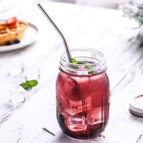 Set of 10 Stainless Steel Straws, HuaQi Bent Reusable Drinking Straws 10.5'' Long 0.24‘’ Dia for 30 oz Tumbler and 20 oz Tumbler, 2 Cleaning Brush Included (10 Bent Staw + 2 Brushes) - Image 6
