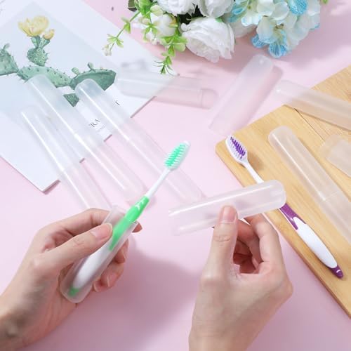 8 PCS Clear Toothbrush Travel Holder, Dust-Proof 7.8”×0.8“ Clear Tooth Brush Travel Case, Portable Tooth Brush Case Travels Storage for Family, Business Trips and Camping - Image 7