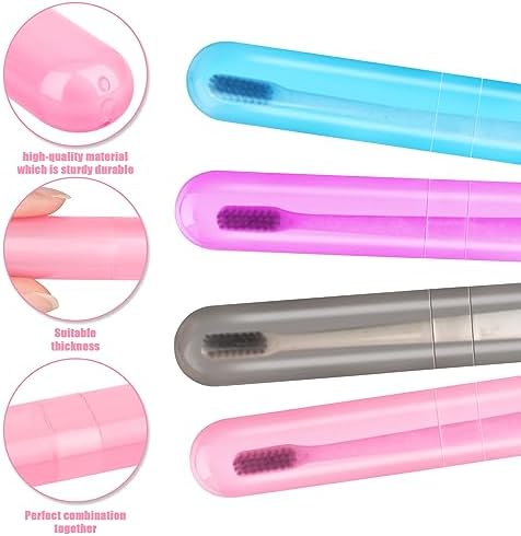 Hooqict 4 Pack Travel Toothbrush Case Portable Travel Toothbrush Holder Plastic Toothbrush Container Protector Cover Case for Traveling, Bathroom, Camping, Home, School, Business - Image 7