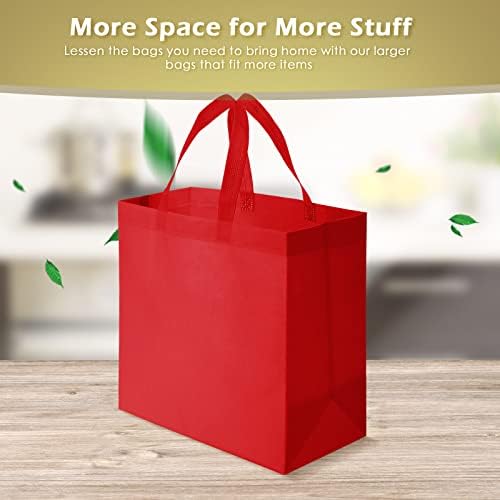 Reginary 100 PCS Non Woven Tote Bags Bulk,Red - Image 7