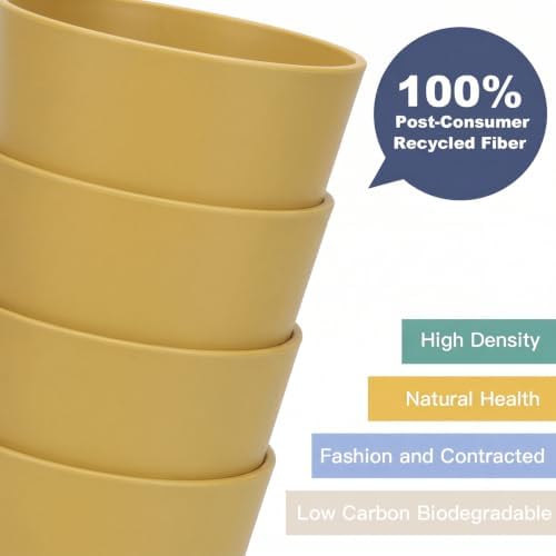 Wrova Wheat Straw Cups 6 PCS Good Alternative to Plastic Reusable Cups 12 oz Unbreakable Drinking Cup Reusable Dishwasher Safe Water Plastic Glasses Yellow - Image 7