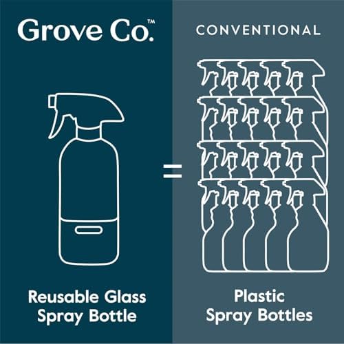 Grove Co. Refillable Glass Spray Bottle for Cleaning, 16 oz, Polished Gray - Image 7