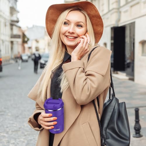 KETIEE 12oz Coffee Mug: Vacuum Insulated Coffee Cup with Leakproof Lid, Travel Coffee Mug Stainless Steel Double Walled Reusable Coffee Cup for Hot and Cold Water Tea (Purple) - Image 7