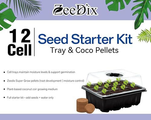 ZeeDix 2 Set Seed Starter Tray Kits with 30 Pack Coco Coir Pellets - Image 7