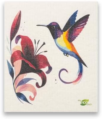 SWEDEdishcloths - Cellulose Sponge Dish Towels - Mixed Set of 6 (One of Each Design) Humingbirds Swedish Dish Cloths - Image 6