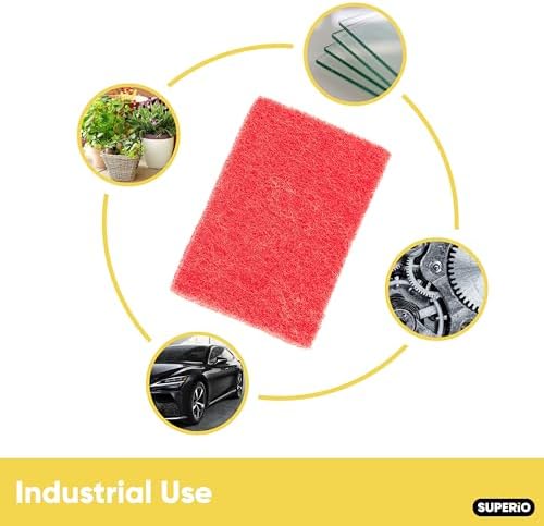 Scouring Pad Non-Scratching Scrubber Non-Scratch Cleaning Scrub Pads Heavy Duty Scouring Pad Reusable Kitchen Scrubbing Pad Pack of 33 Red, by Superio - Image 7